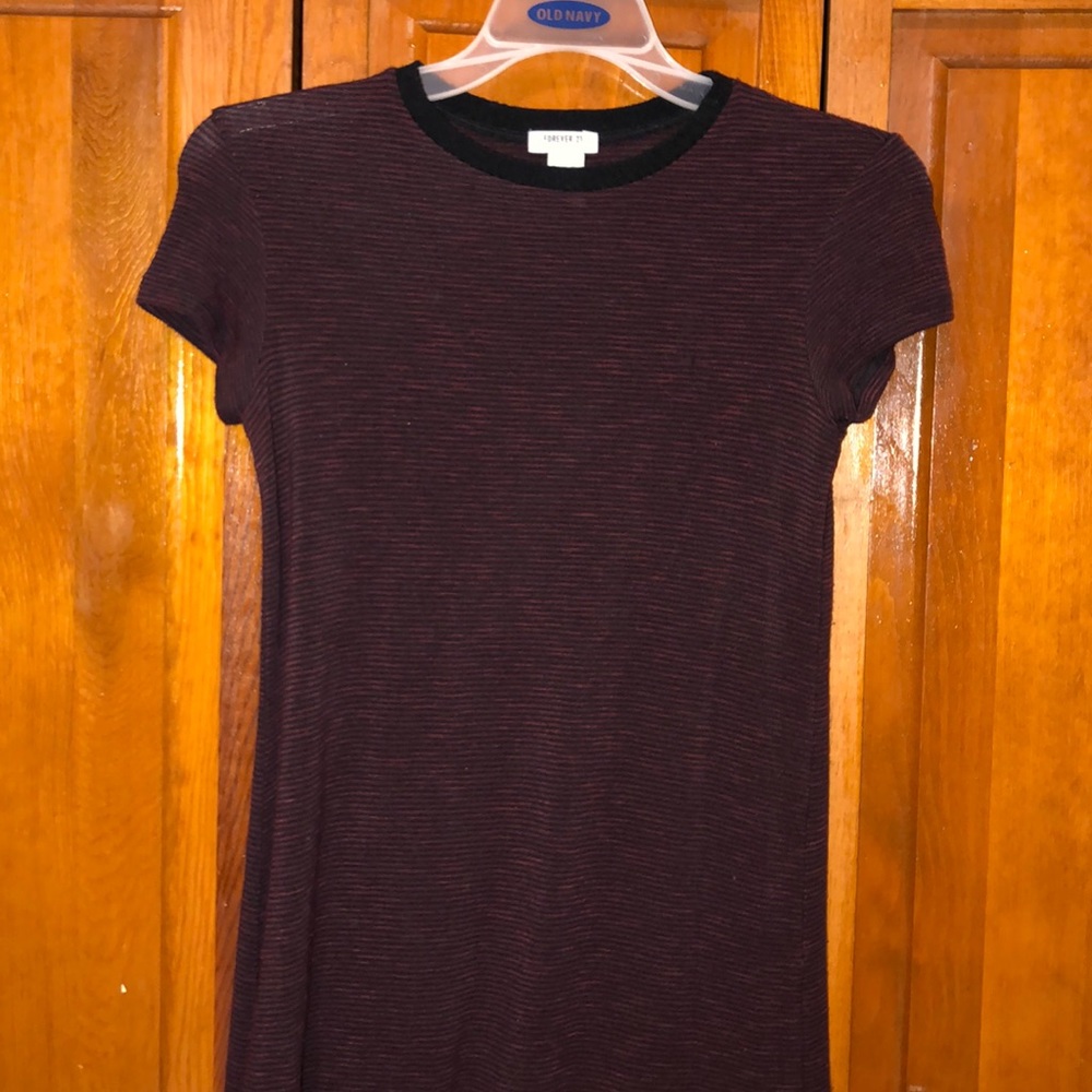 Maroon striped dress